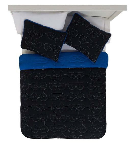Kids Mask Print Reversible Quilt Set - Twin by Walmart