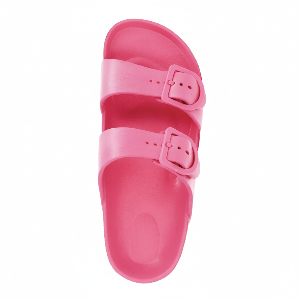 Kids Pink Double Buckle EVA Sandals Lightweight Waterproof Cushioned Footbed by Wonder Nation