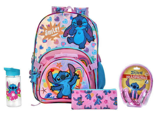 Lilo & Stitch 6-Piece Kids Backpack Set – Includes Backpack, Headphones, Lunch Bag & More by Stitch