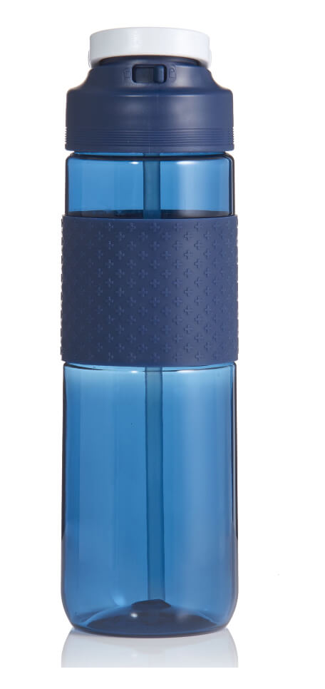 Mainstays 24 oz Single Wall Tritan Plastic Bottle with Silicone Sleeve, Navy by Walmart