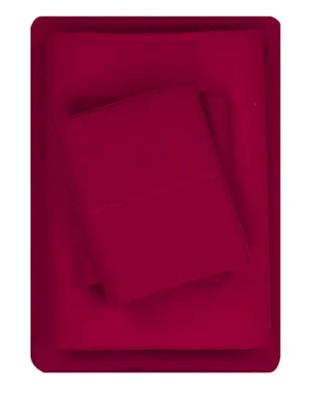Mainstays 300 Thread Count Cotton Rich Percale Sheet Set – Twin, Breathable & Wrinkle-Resistant - Sedona Red by Mainstays
