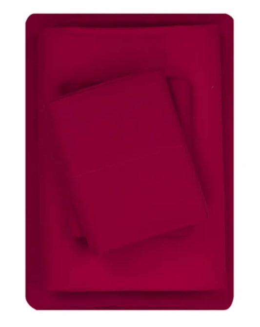 Mainstays 300 Thread Count Cotton Rich Percale Sheet Set – Twin, Breathable & Wrinkle-Resistant - Sedona Red by Mainstays