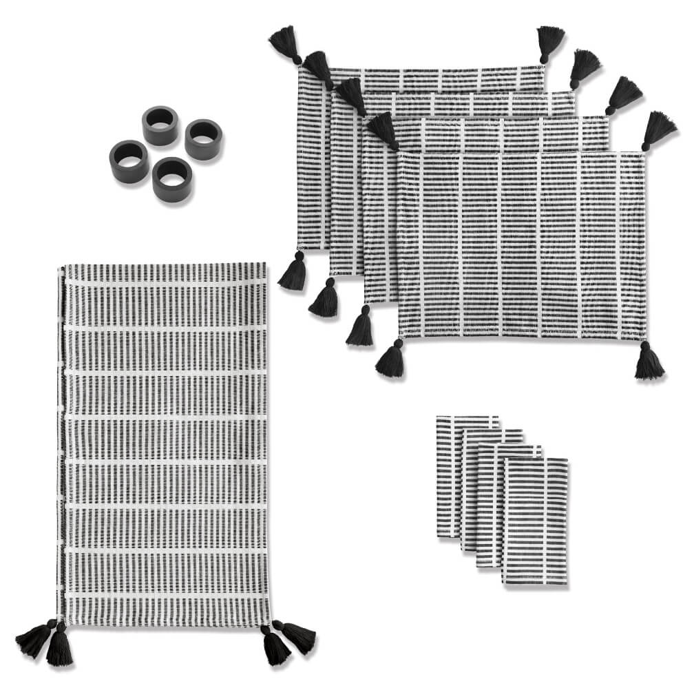 Mainstays Black & White Coordinating Dining Bundle Set by Mainstays