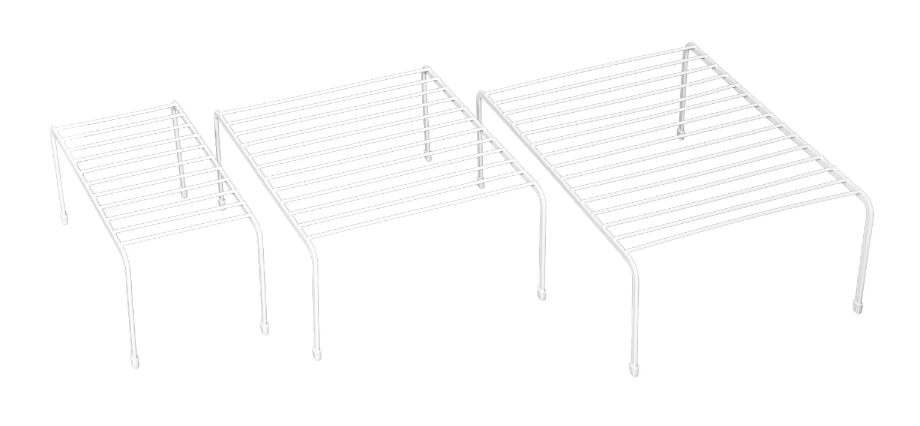 Mainstays Pantry Kitchen Wire Shelf Storage Dish, Cups, Food Organizer Set, 3 Pieces, White by Mainstays