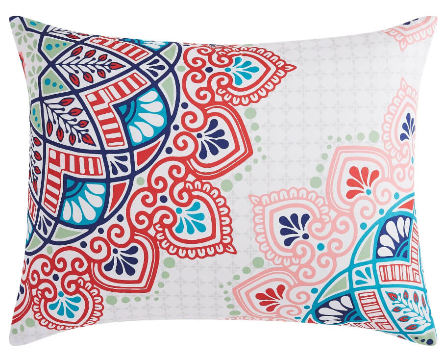 Mainstays Pink and Teal Medallion 6-Piece Bed in a Bag Comforter Set – Reversible, Stylish & Cozy by Mainstays