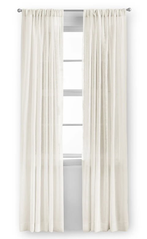 Mainstays Sheer Curtain Panel – 50" x 84" Rod Pocket Window Treatment- Beige by Mainstays
