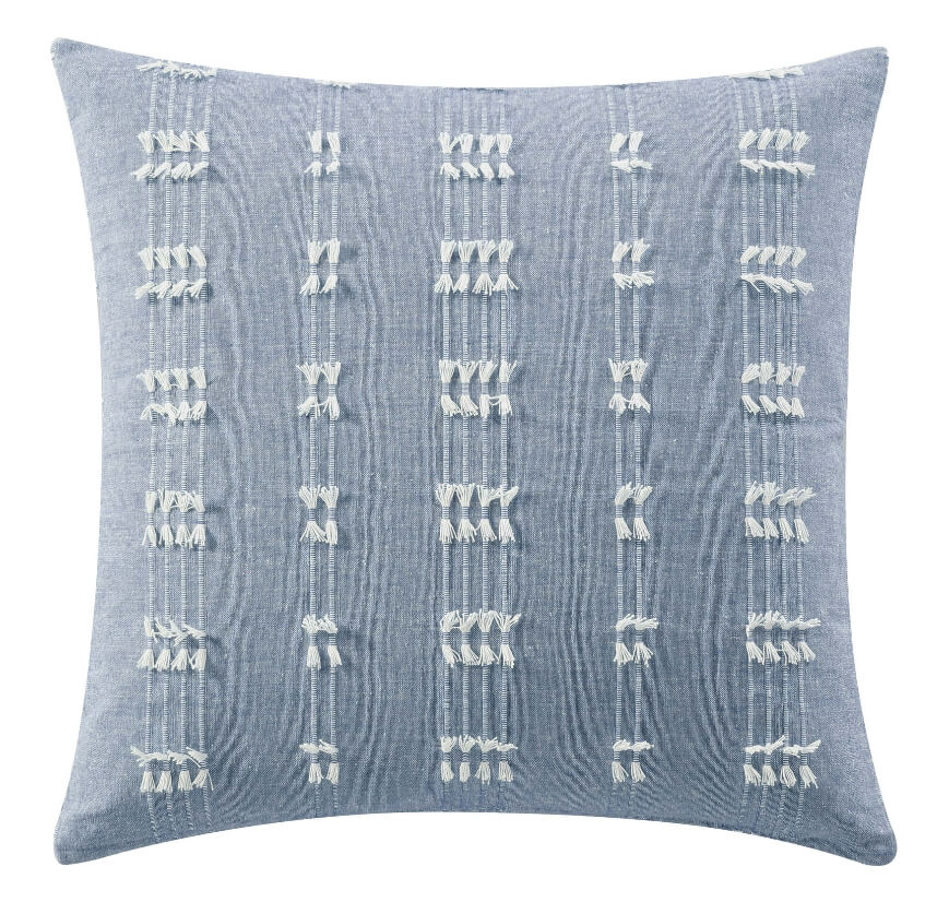 Mainstays Solid Textured Stripe Decorative Pillow – 18" x 18" Chambray Cotton Cushion Mainstays Solid Textured Stripe Decorative Pillow – 18" x 18" Chambray Cotton Cushion by Mainstays
