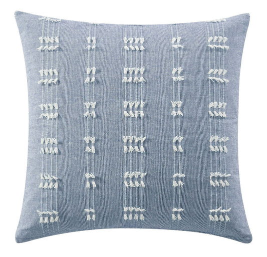 Mainstays Solid Textured Stripe Decorative Pillow – 18" x 18" Chambray Cotton Cushion Mainstays Solid Textured Stripe Decorative Pillow – 18" x 18" Chambray Cotton Cushion by Mainstays