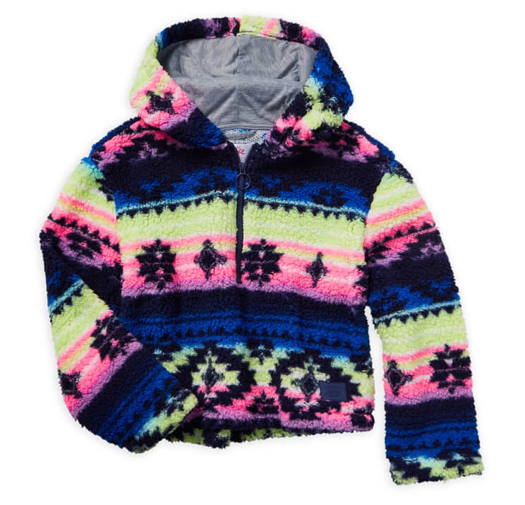 JUSTICE Girls Long Sleeve Sherpa Jacket, Sizes XS(5/6)-XL(16/18) by Walmart