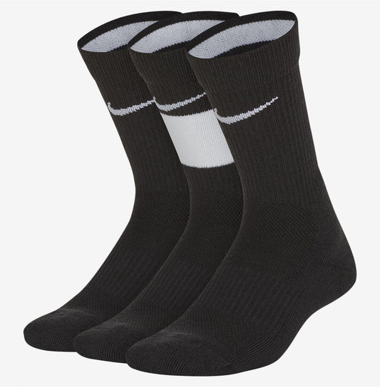 Nike Kids' Basketball Crew Socks (3 Pairs) Size M (5Y-7Y) by Walmart