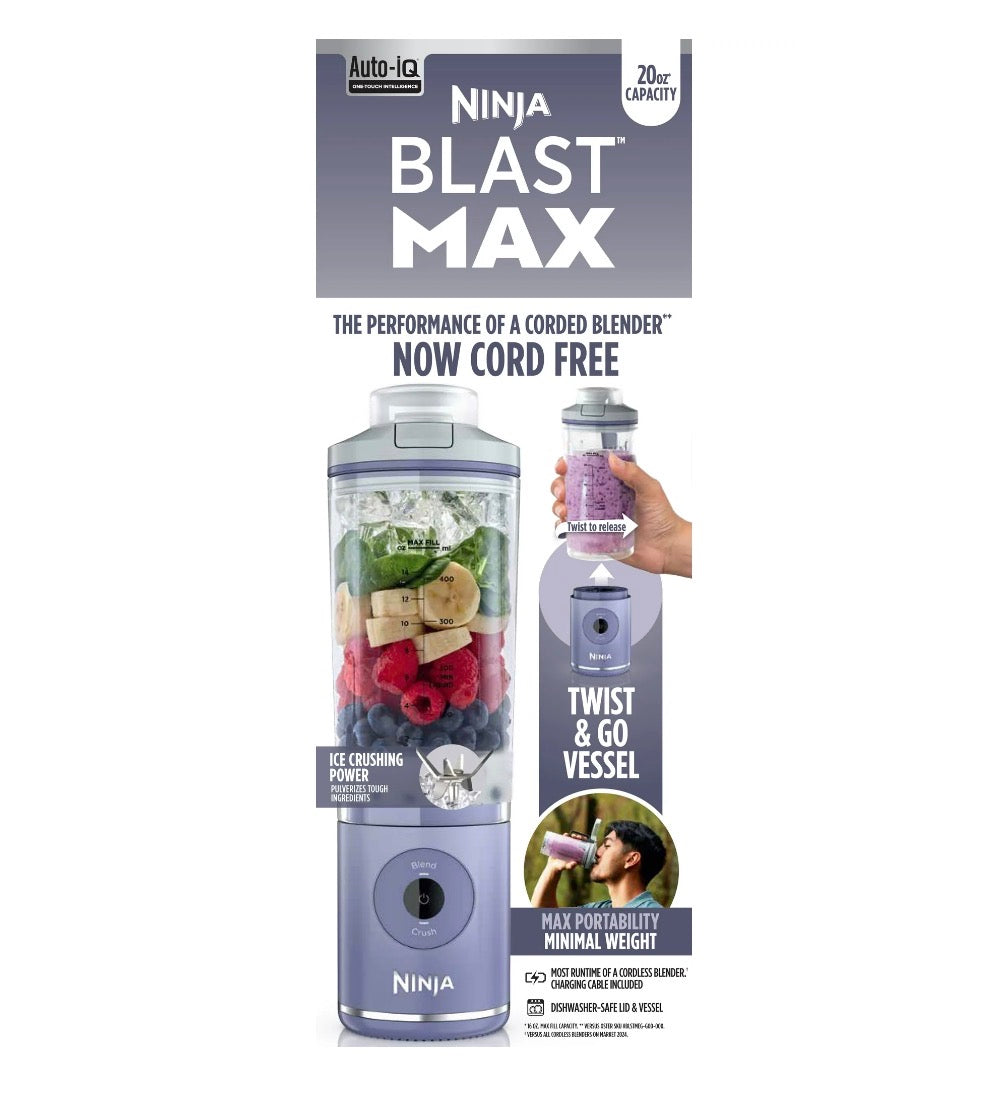 Ninja Blast Max blender with packaging on a white background
