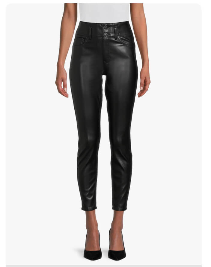 No Boundaries Juniors Faux Leather Corset Jeans – Trendy High-Rise Fit with Edgy Style by No boundaries