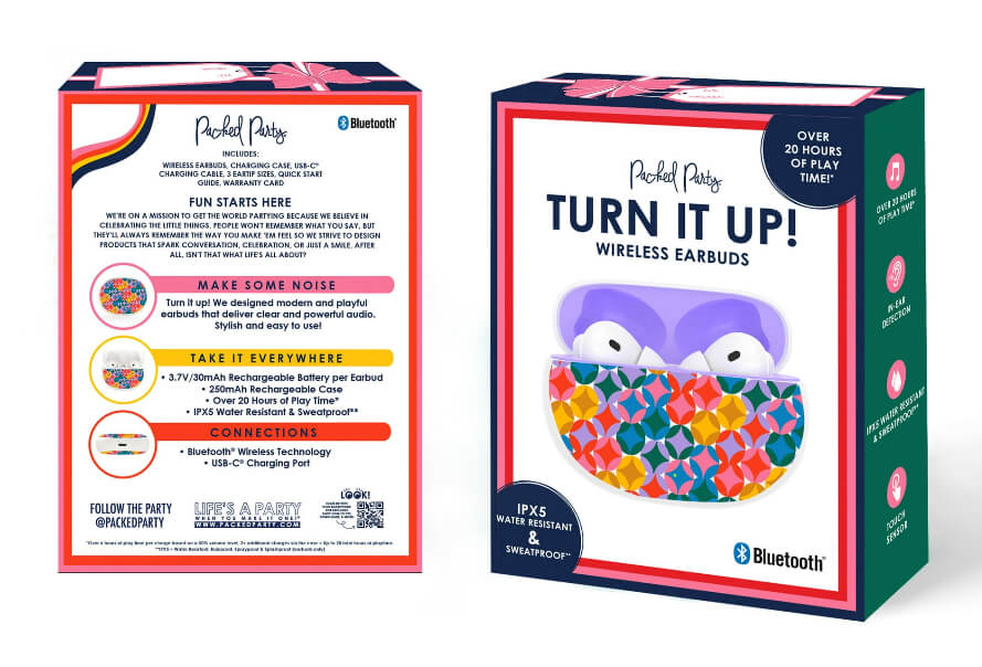 Packed Party Bluetooth Wireless Earbuds by Walmart