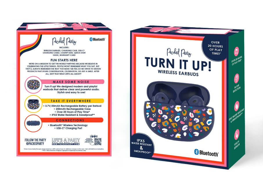 Packed Party Bluetooth Wireless Earbuds by Walmart