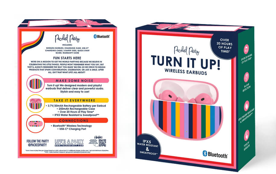Packed Party Bluetooth Wireless Earbuds by Walmart