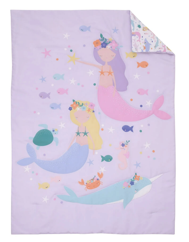 Parent's Choice 4-Piece Toddler Bedding Set – Mermaids and Friends Design, Soft & Cozy Sleep Set by Parent’s Choice