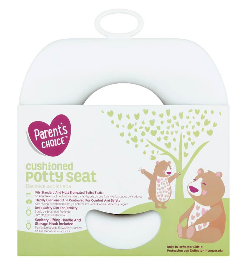 Parent’s Choice Cushioned Potty Seat – Soft Foam, Secure Fit, Easy to Clean, Fits Standard &amp; Elongated Toilets by Parent’s Choice