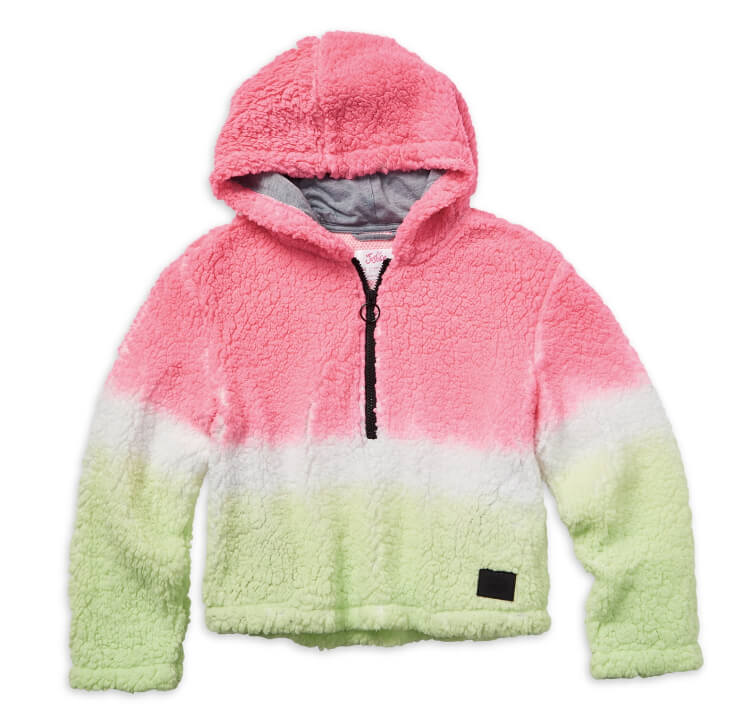 JUSTICE Girls Long Sleeve Sherpa Jacket, Sizes XS(5/6)-XL(16/18) by Walmart