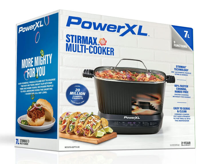 PowerXL 7.5 Qt Multi-Cooker with 360° Automatic Paddle – Smart Presets, Ceramic Pot & Premium Design by PowerXL