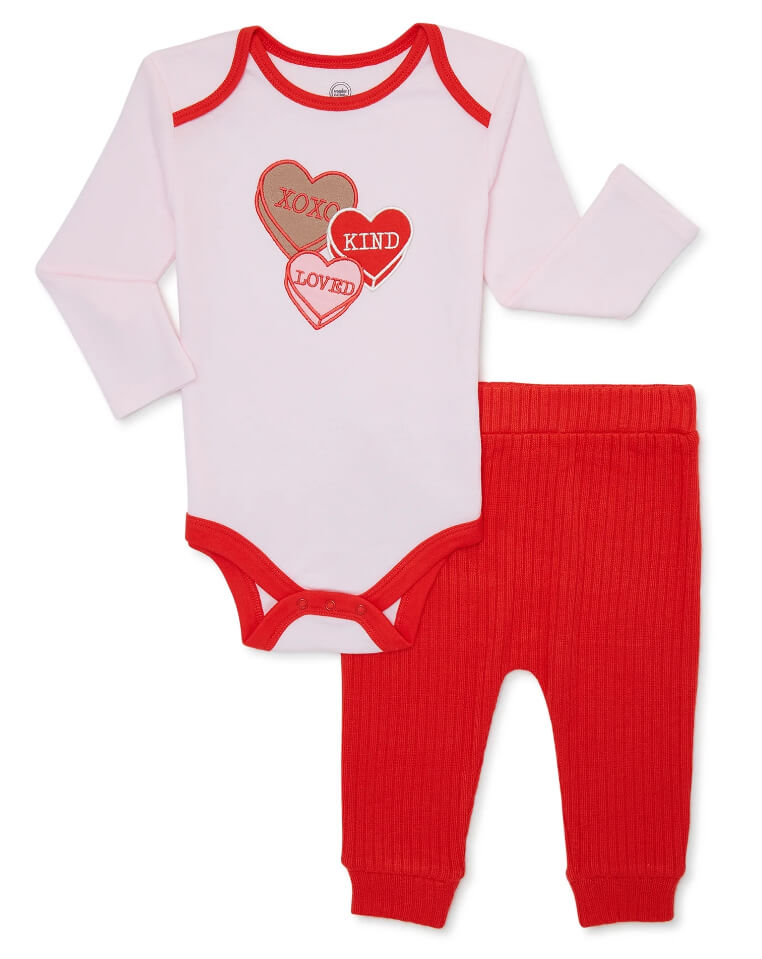 Baby Girl Valentine's Day Outfit Set, 2-Piece by Wonder Nation