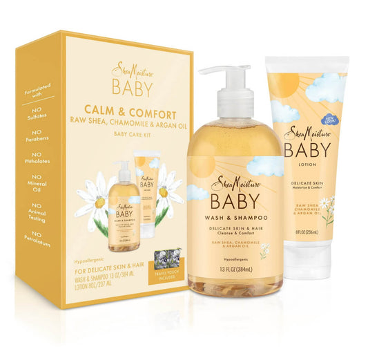 Shea Moisture Baby Skin Care Kit Wash & Shampoo, Lotion, Raw Shea, Chamomile, & Argan Oil, 2 Count by Walmart