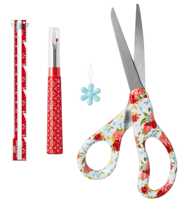 The Pioneer Woman Sewing Kit – Portable 12-Piece Set with Floral Carrying Case by Walmart