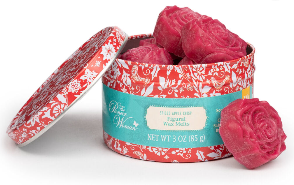 The Pioneer Woman Figural Wax Melts, 10 Rose-Shaped Pieces in Vintage Tin by The Pioneer Woman