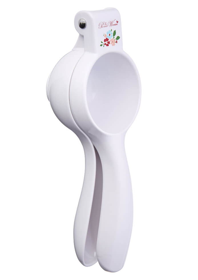 The Pioneer Woman Garden Party Handheld Cast Citrus Fruit Press Juicer with Filter, White by Walmart