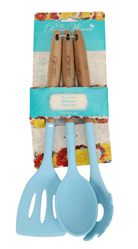 The Pioneer Woman Timeless Beauty 3-Piece Silicone Tool Set, Blue Haze by Walmart