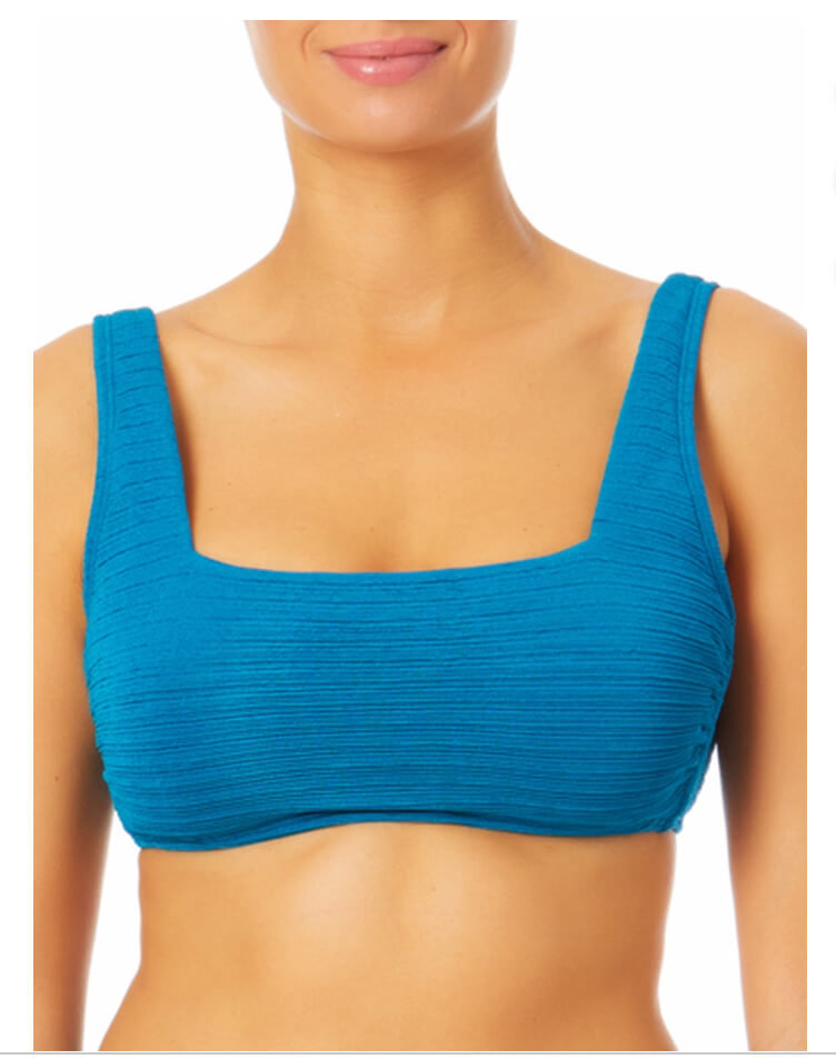 Time and Tru Women's and Women's Plus Solid Ribbed Bikini Top by Time & Tru