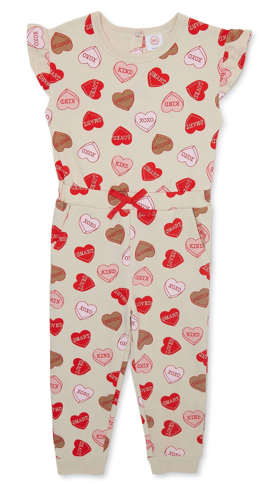 Toddler Girl Valentine Romper by Wonder Nation