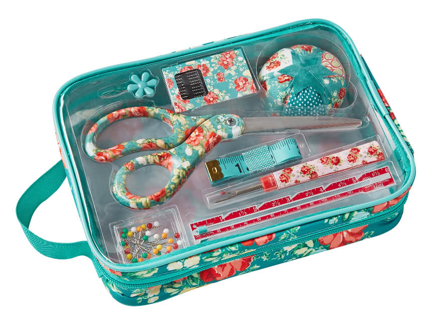 The Pioneer Woman Sewing Kit – Portable 12-Piece Set with Floral Carrying Case by Walmart