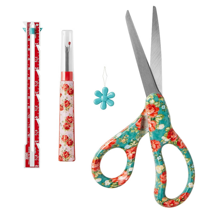 The Pioneer Woman Sewing Kit – Portable 12-Piece Set with Floral Carrying Case by Walmart