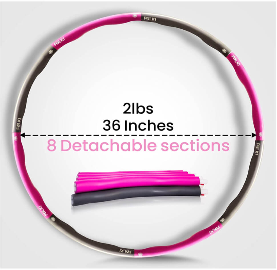 Weighted Exercise Hoop – 8-Section Adjustable Fitness Hoop for Workout, Weight Loss & Core Training by Fylki