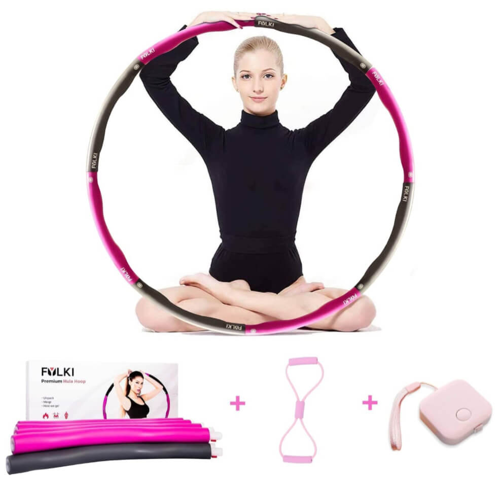 Weighted Exercise Hoop – 8-Section Adjustable Fitness Hoop for Workout, Weight Loss & Core Training by Fylki