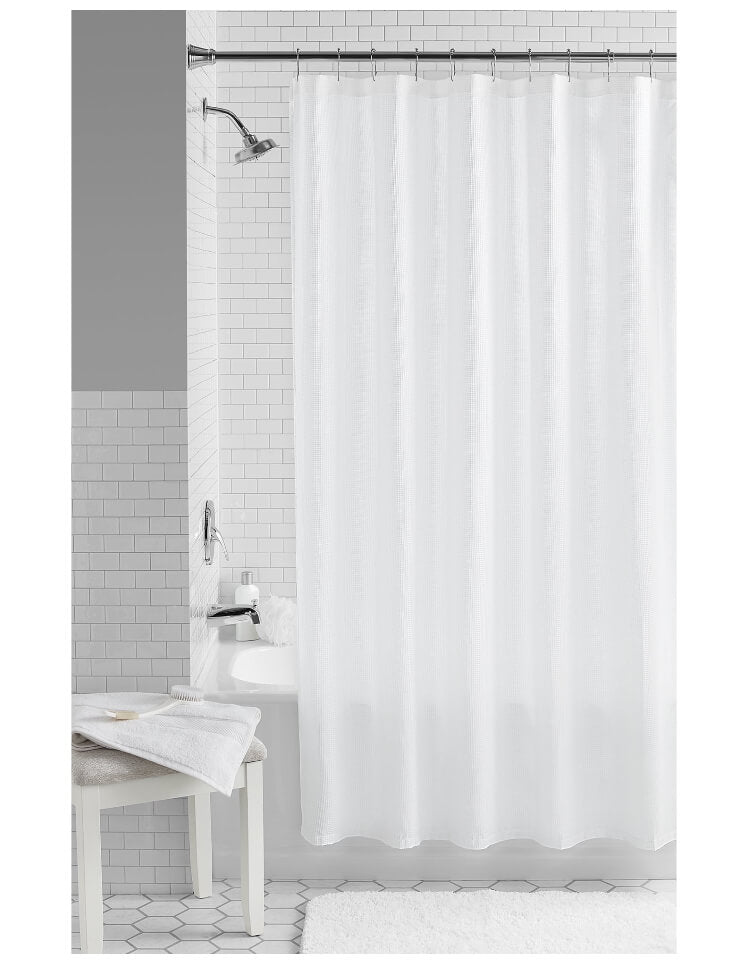 Mainstays Waffle Weave Textured Fabric Shower Curtain by Walmart