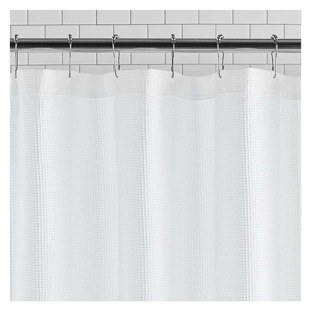 Mainstays Waffle Weave Textured Fabric Shower Curtain by Walmart
