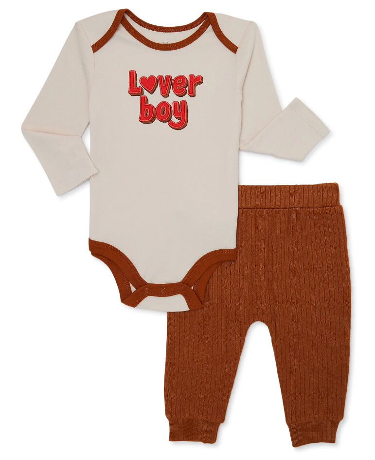 Baby Boy Valentine's Day Outfit Set, 2-Piece by Wonder Nation