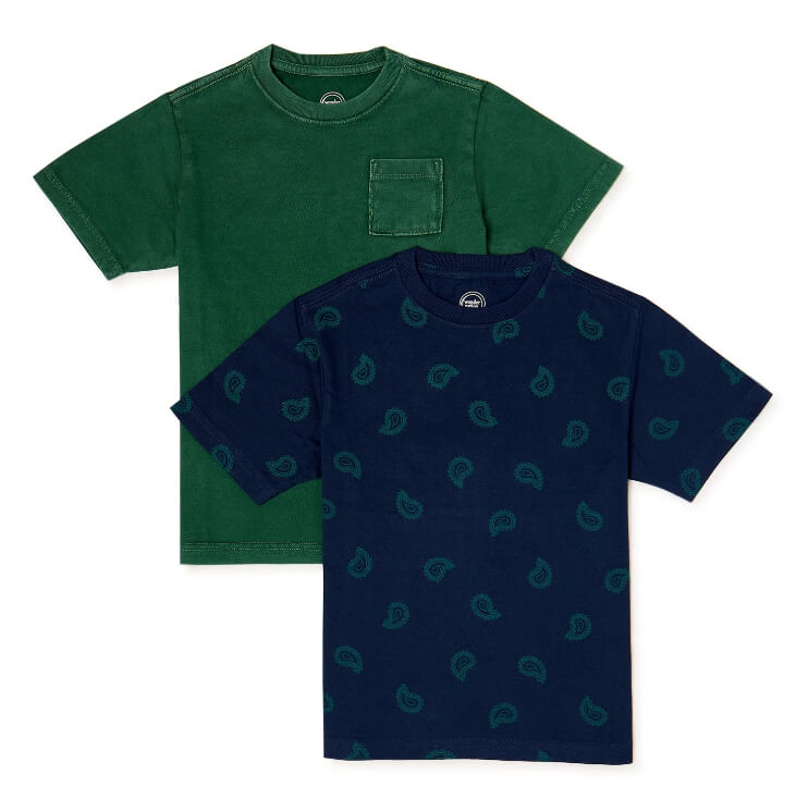 Wonder Nation Boys Print and Solid Short Sleeve 2-Pack T-Shirts by Wonder Nation
