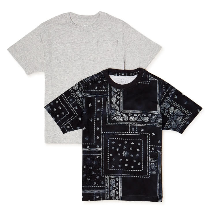Wonder Nation Boys Print and Solid Short Sleeve 2-Pack T-Shirts by Wonder Nation