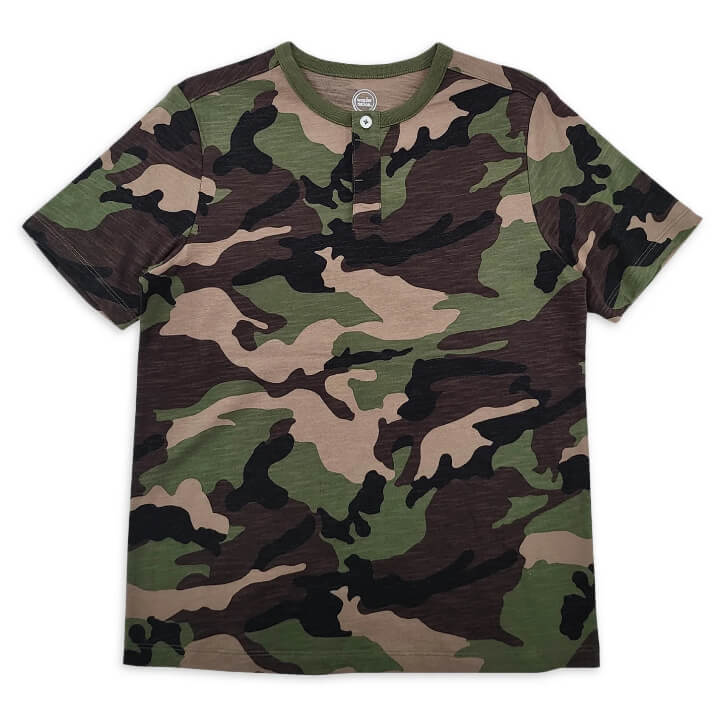 Wonder Nation Boys Short Sleeve Henley T-Shirt, CAMO by Wonder Nation