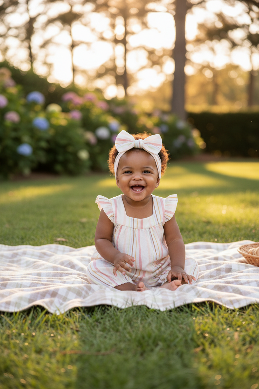 Wonder Nation Baby Girl 5-Piece Ruffle Outfit Set - lifestyle front view