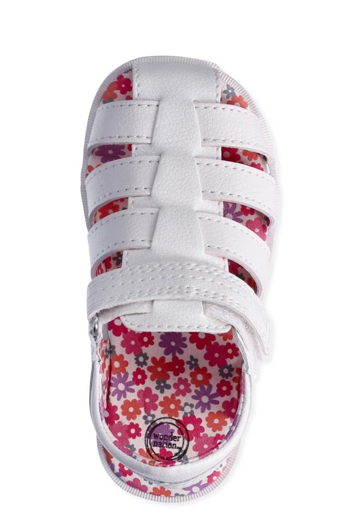Wonder Nation Baby Toddler Girl Fisherman Sandals With Floral Insole by Wonder Nation